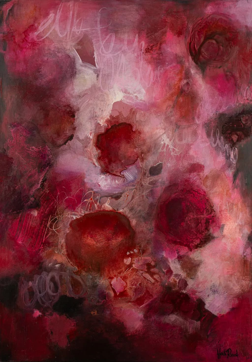 Whispers of Crimson Dreams: An Abstract Journey Through Emotion and Color