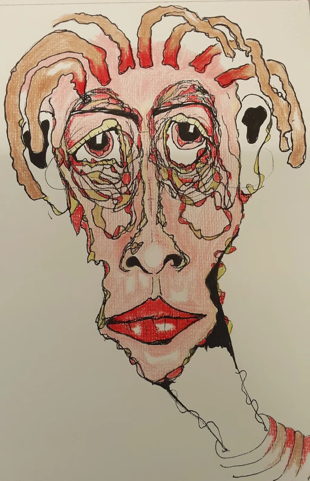Distorted Expressions: An Abstract Portrait of Colorful Emotion