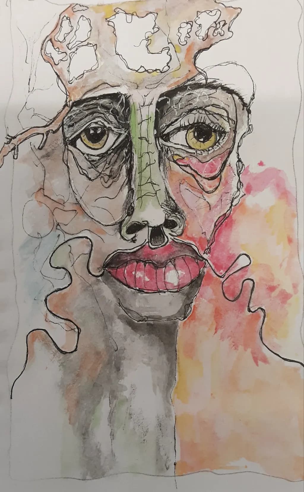 Emotive Echoes: An Abstract Portrait of Colorful Expression