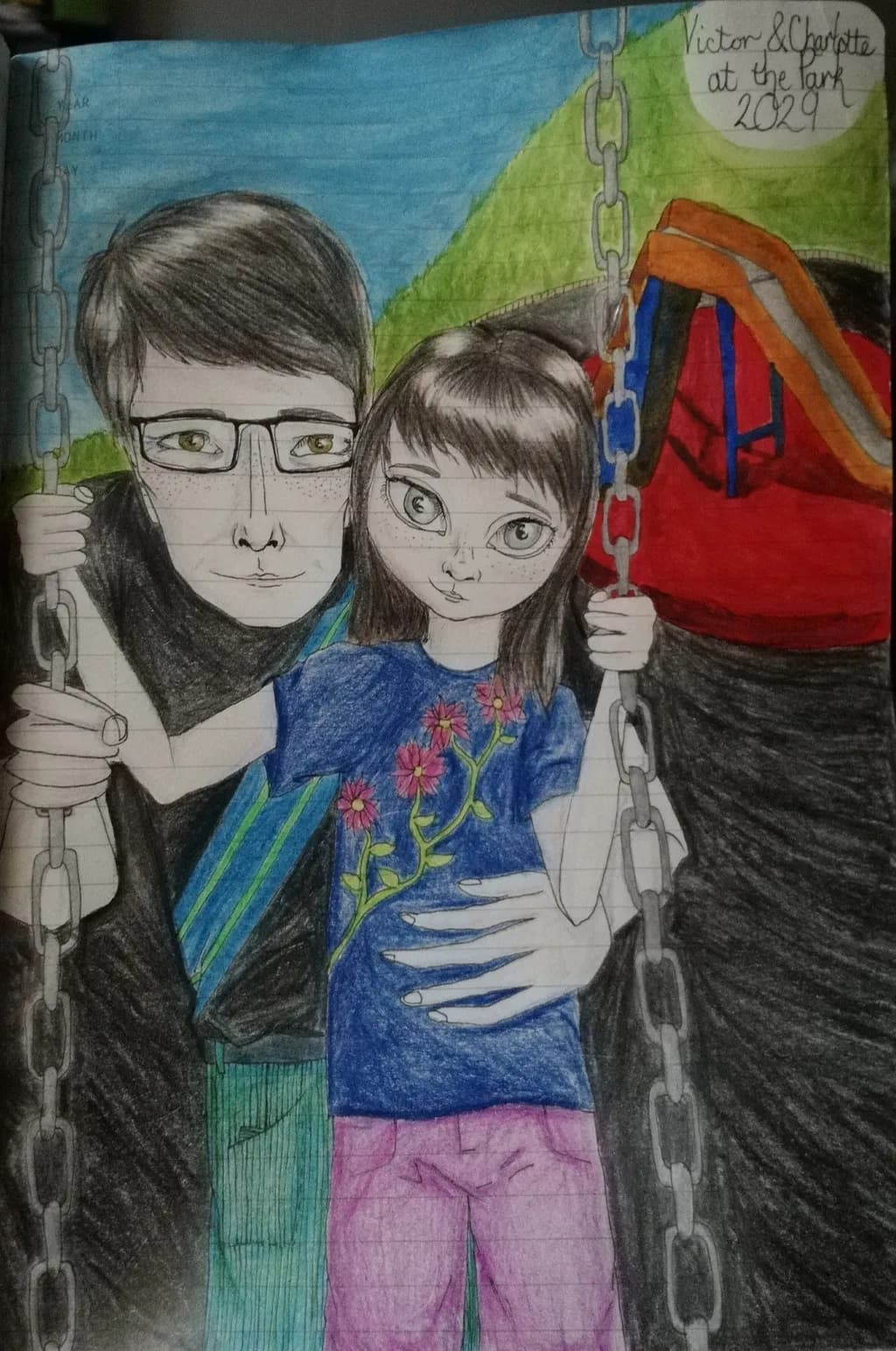Victor and Charlotte at the Park 2029