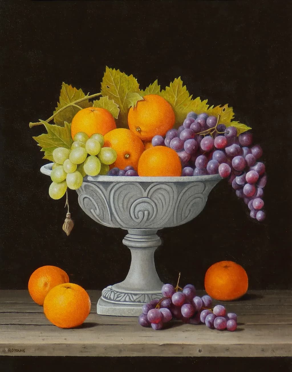 A Still Life of Oranges and Grapes