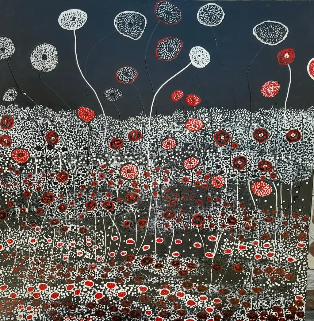 Black, red and white....