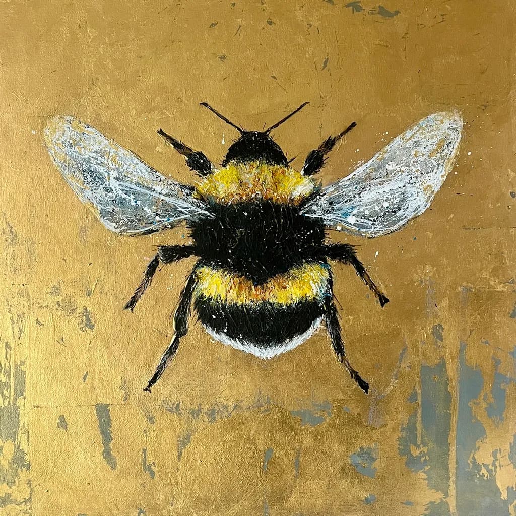 Golden Harmony: The Majestic Bumblebee in Radiant Detail