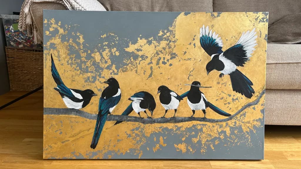 Magpies on Gold Branch