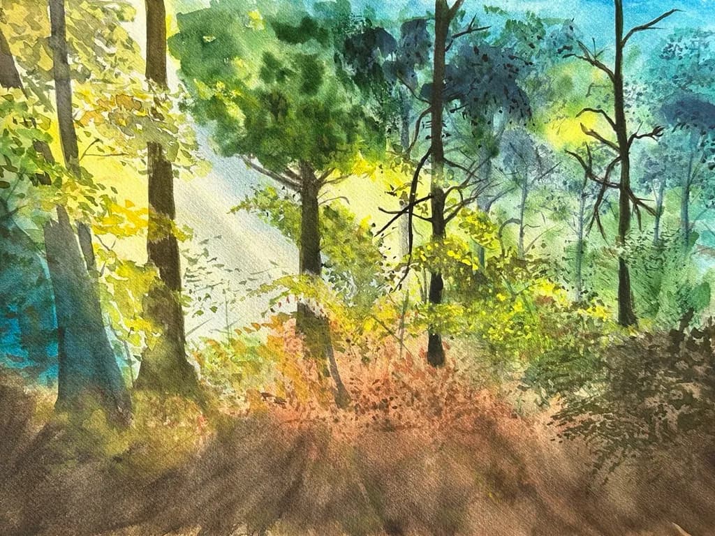 Whispers of the Forest: A Watercolor Journey Through Nature's Palette