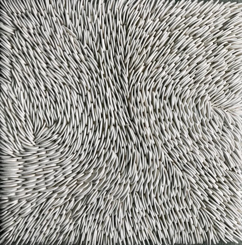 Whispers of White: An Abstract Journey Through Texture and Flow