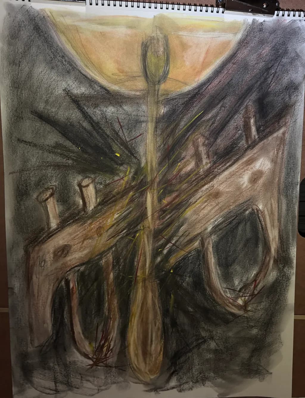 "✨ 'The Crossroads of Conflict' ✨ - A visual exploration of the tension between violence and peace, where emotions collide and stories unfold. www.susanwindham.com #PropheticArt #VisionaryRealism #FaithInspiredArt"