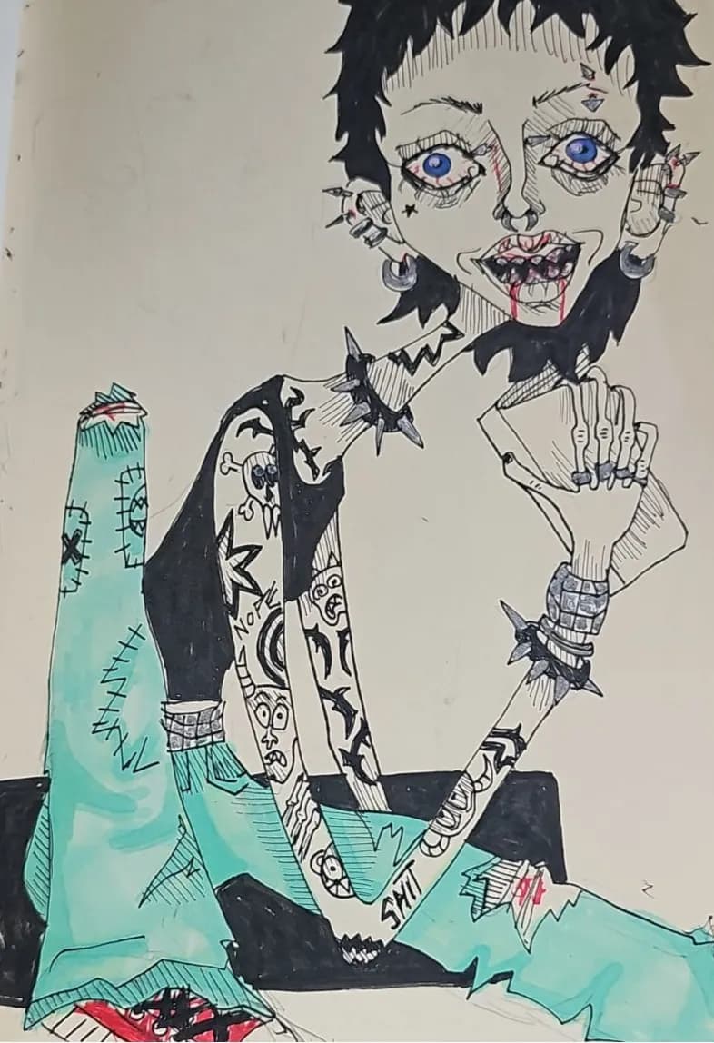 Rebel Spirit: A Whimsical Journey Through Ink and Color