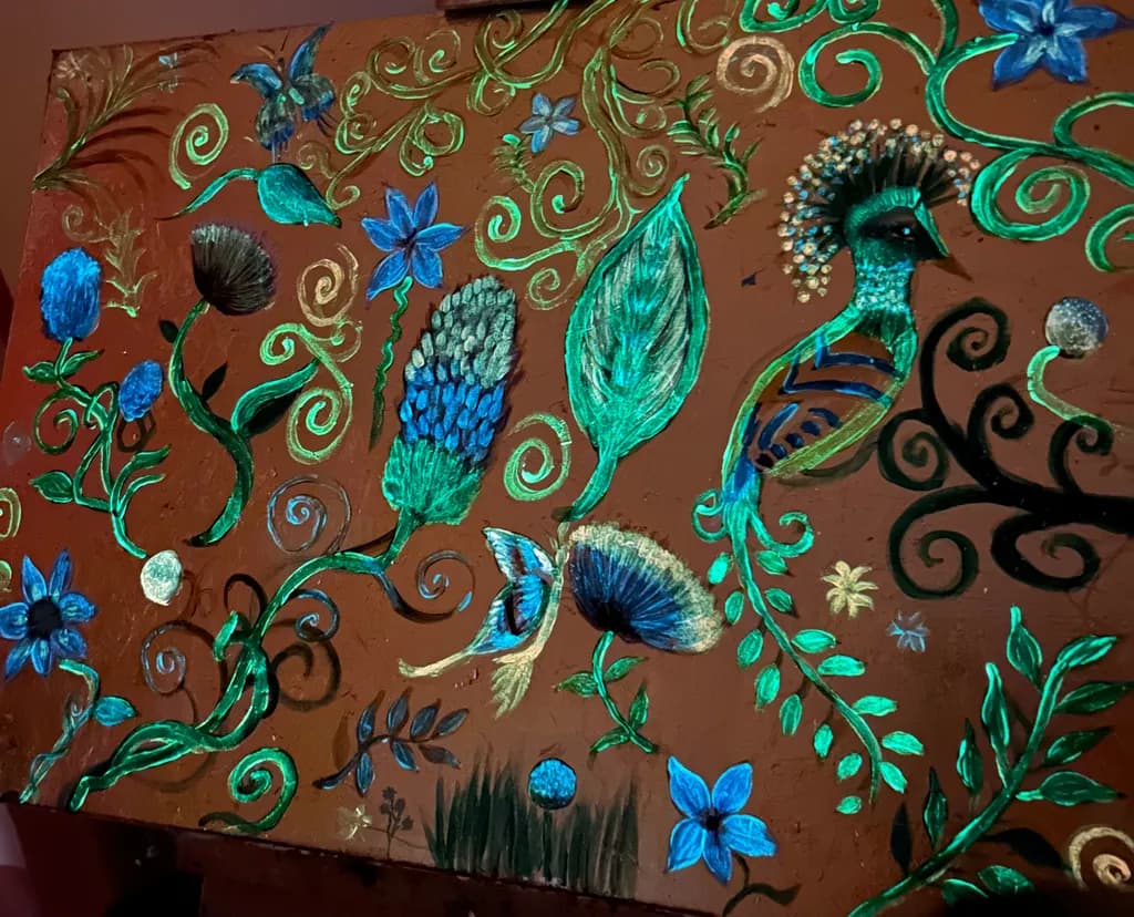 Whimsical Peacock Garden: A Vibrant Dance of Nature's Colors