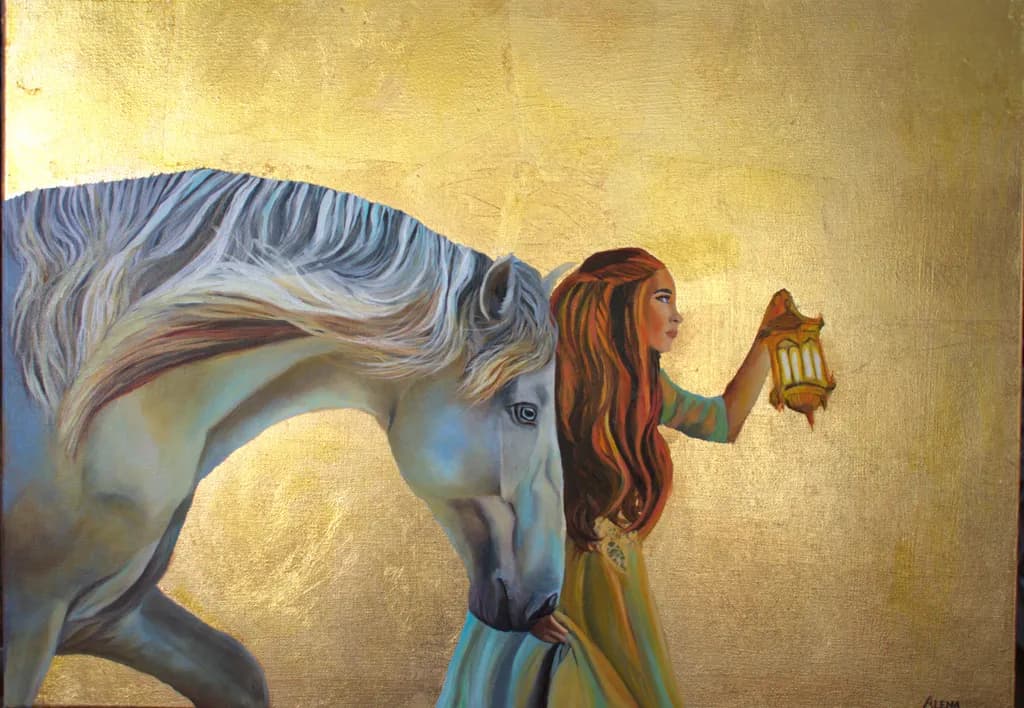 Whispers of Light: A Journey with the Enigmatic White Horse and Lantern Bearer