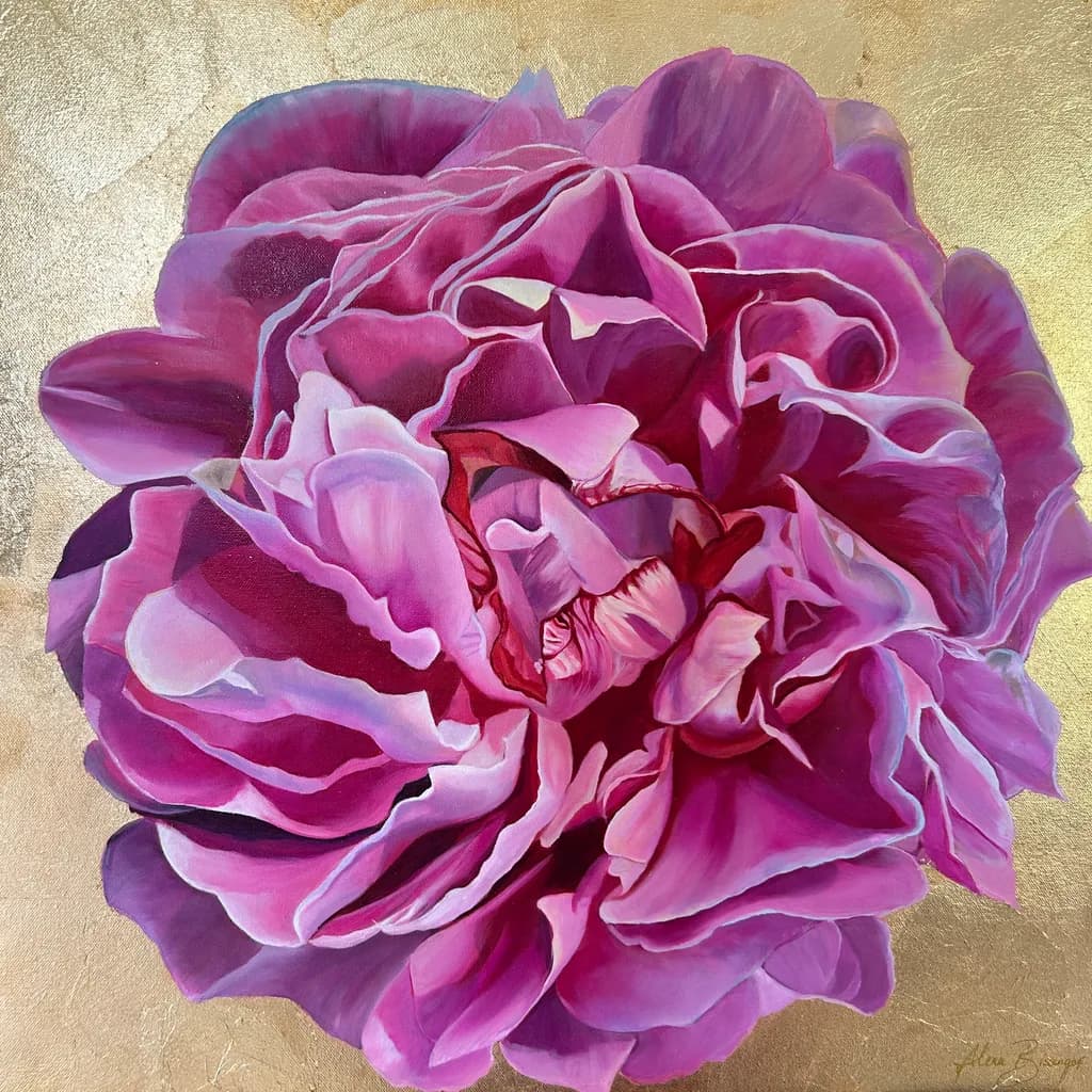 Blossom of Elegance: A Lush Peony in Radiant Gold