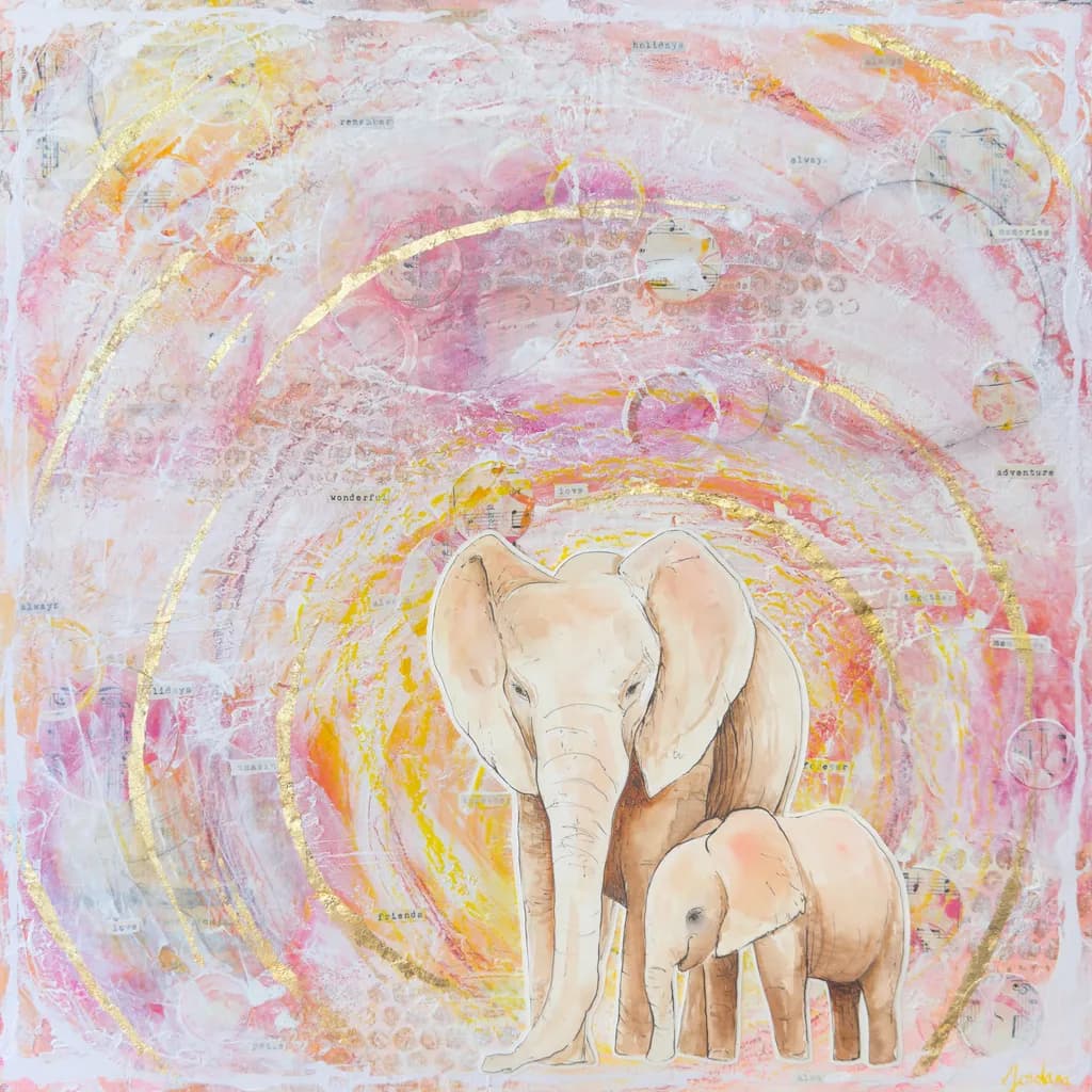 Elephant Mother & Child