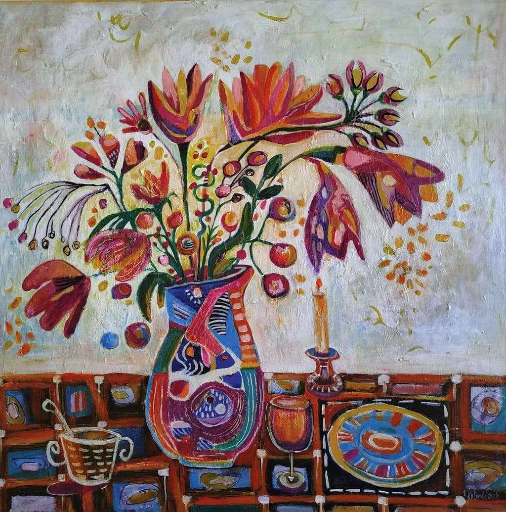 Colorful Floral Vase