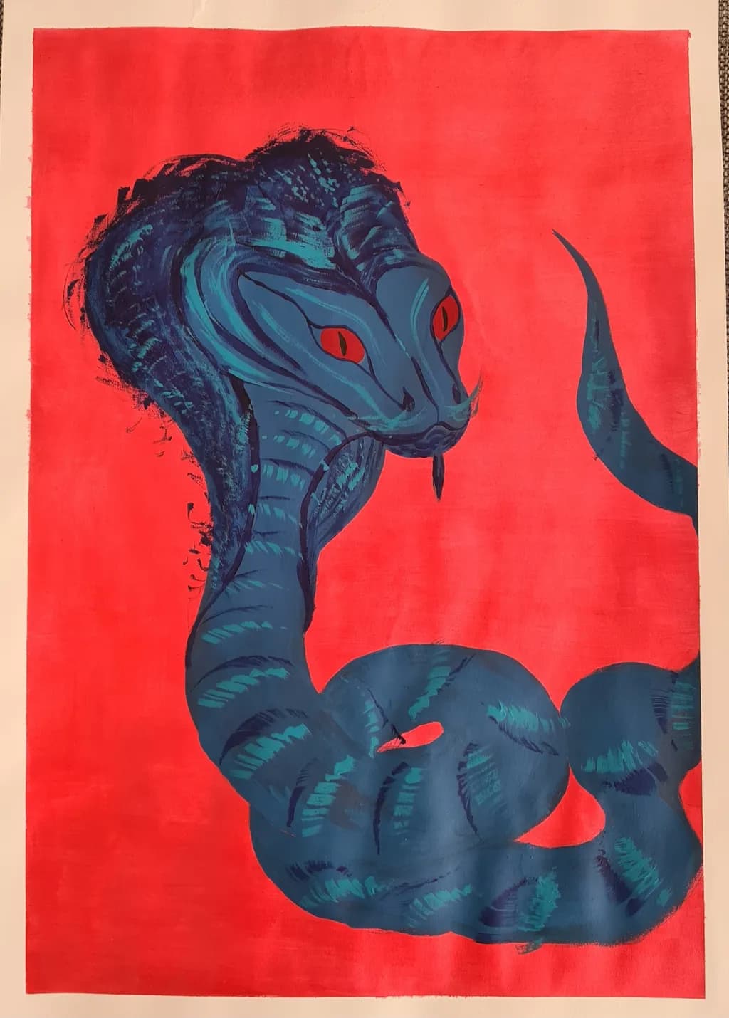 Serpent's Embrace: A Bold Dance of Color and Form