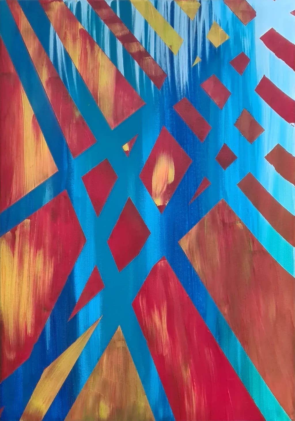 Vibrant Intersections: A Dance of Color and Form in Abstract Expressionism