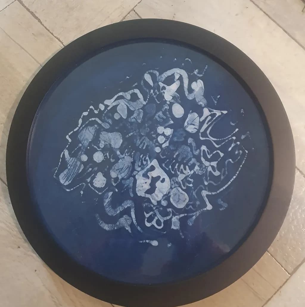 Celestial Whispers: An Abstract Exploration of Form and Color in Deep Blue Tones