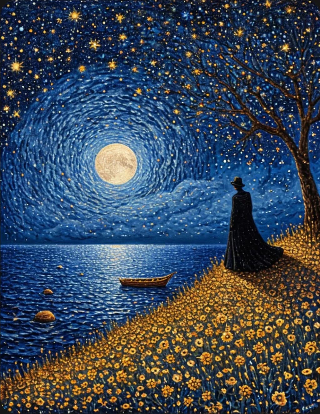 Whispers of the Moonlit Shore: A Journey Through Stars and Solitude