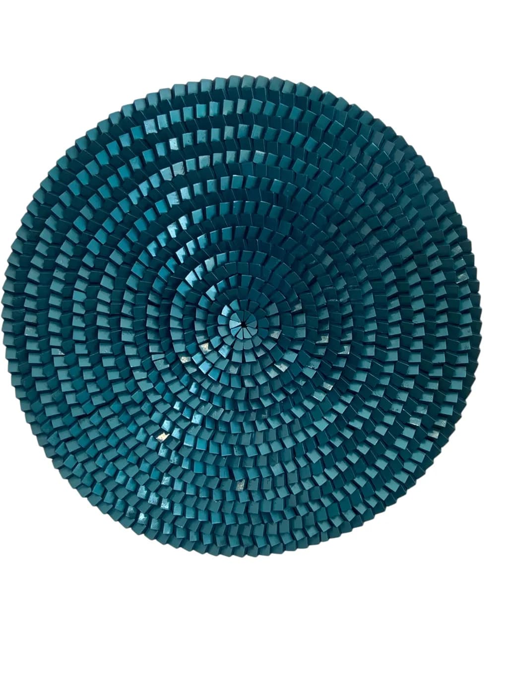 Textured Teal Harmony: A Geometric Round Pattern for Modern Decor