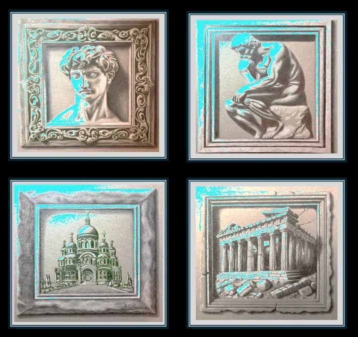 Timeless Echoes: A Whimsical Journey Through Classic Sculptures and Architecture