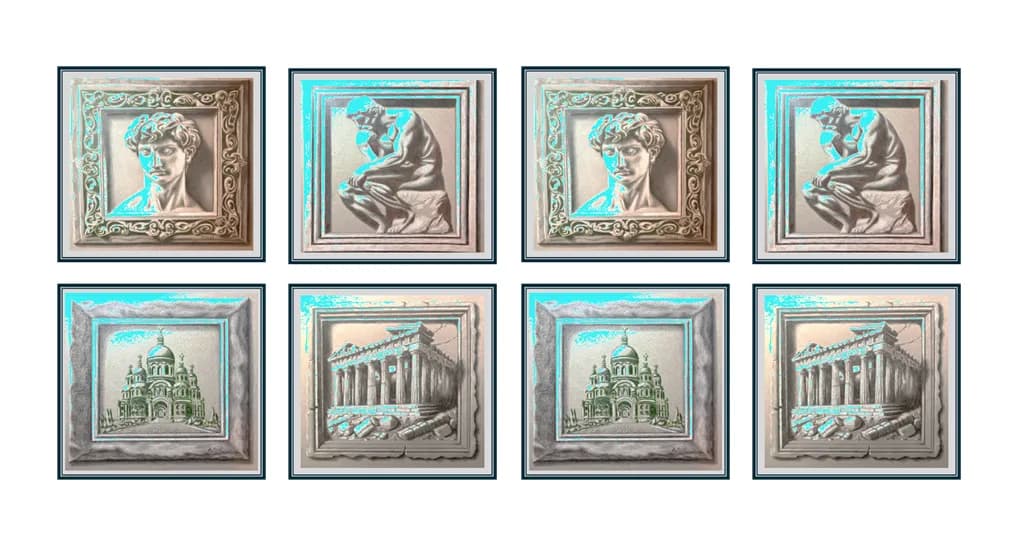Timeless Reflections: A Playful Journey Through Classic Sculpture and Architecture