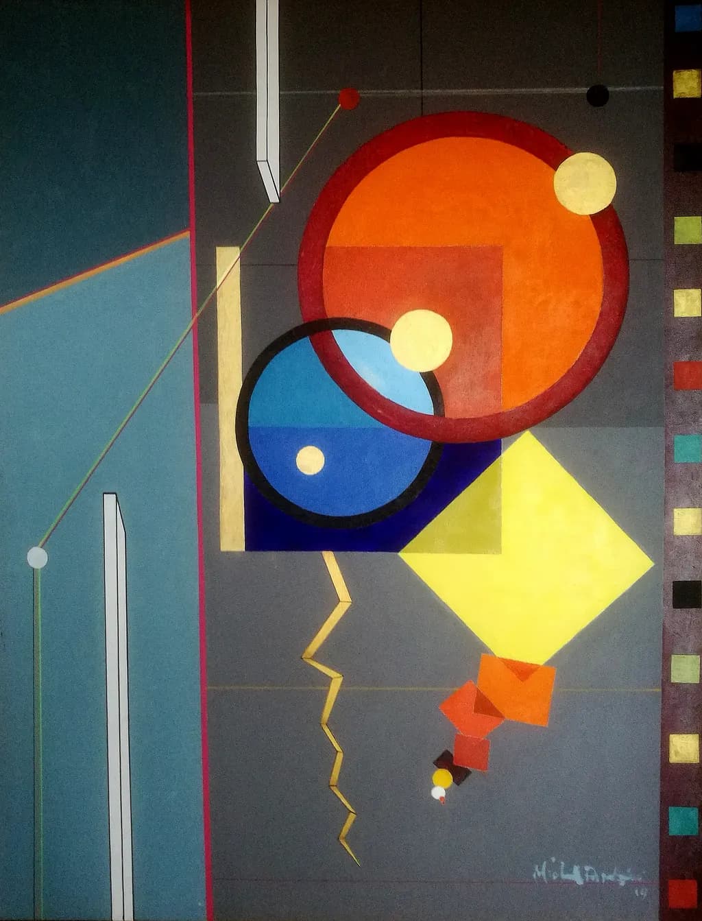 Vibrant Geometric Harmony: An Abstract Exploration of Color and Form