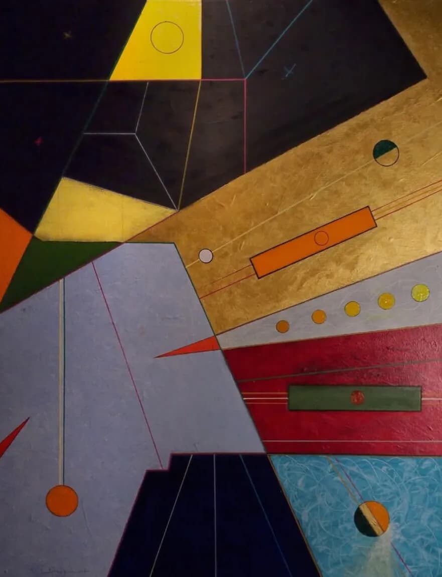 Dynamic Geometric Harmony: A Fusion of Color and Form in Abstract Art