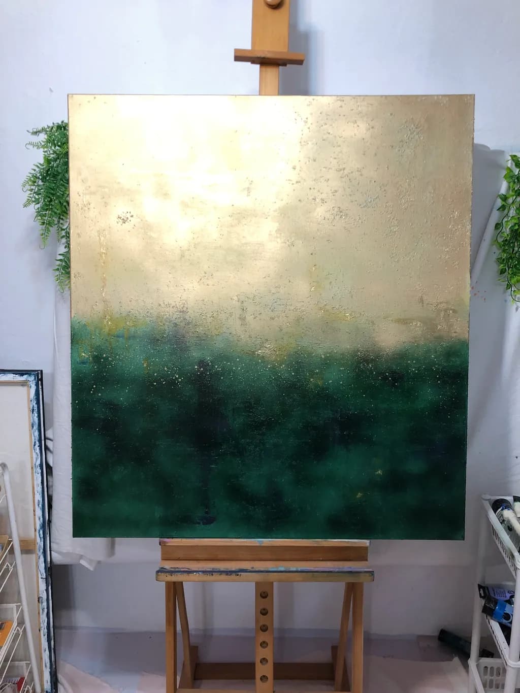 Golden Dreams and Green Schemes: A Whimsical Journey Through Abstract Landscapes