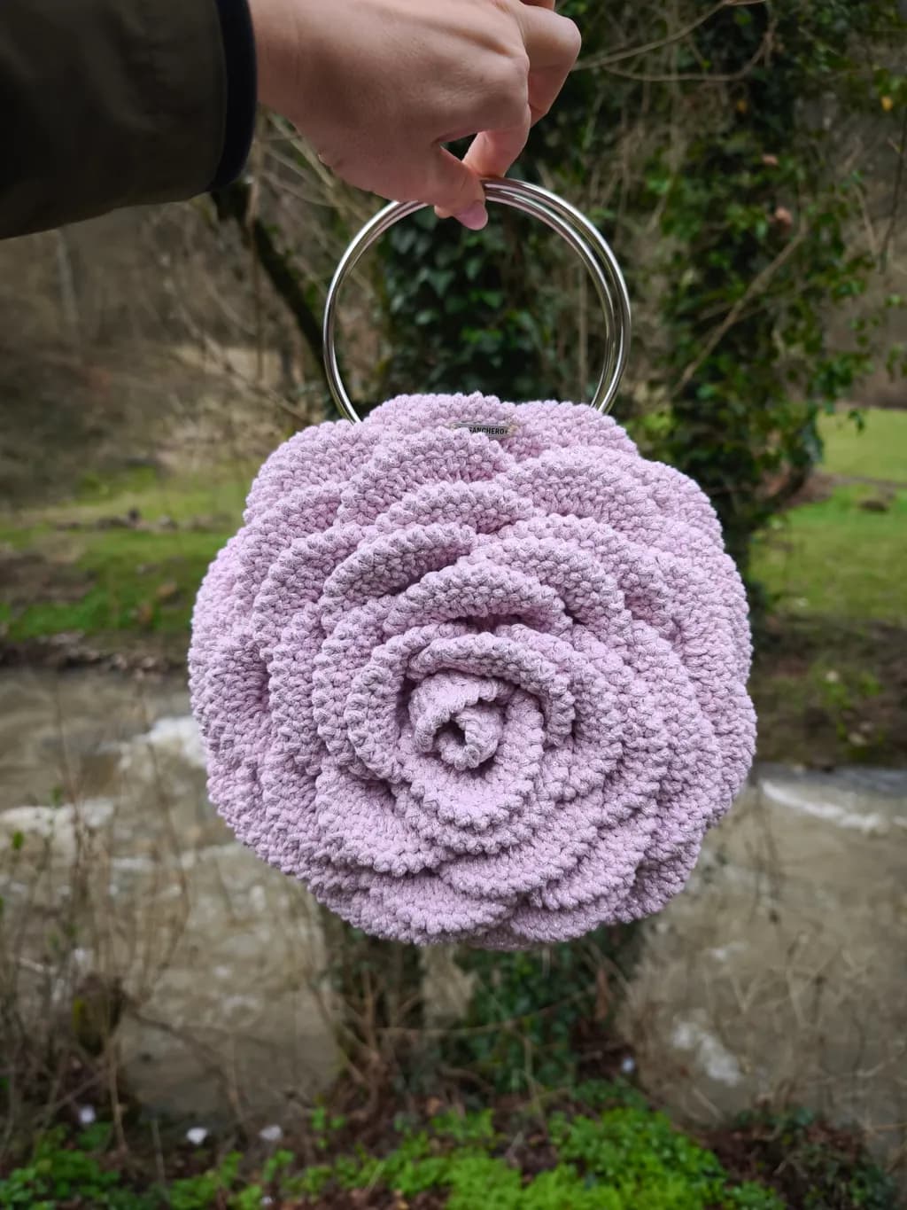 Whimsical Lavender Rose Handbag: A Floral Statement Piece for Every Occasion