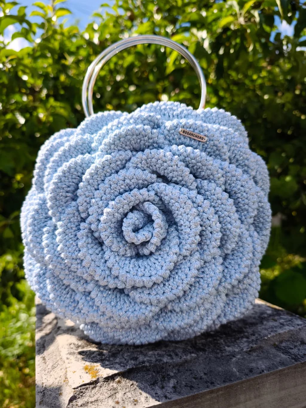 Charming Handcrafted Blue Rose Bag: A Stylish Accessory for Every Occasion