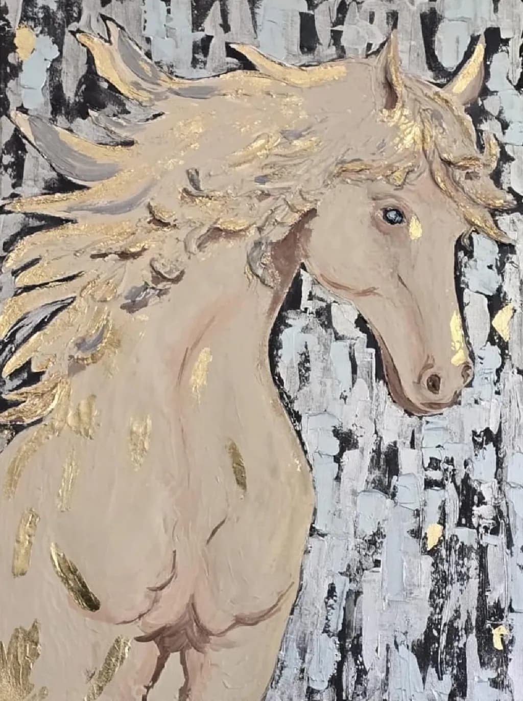 Whispers of the Golden Mane: A Serene Equine Portrait