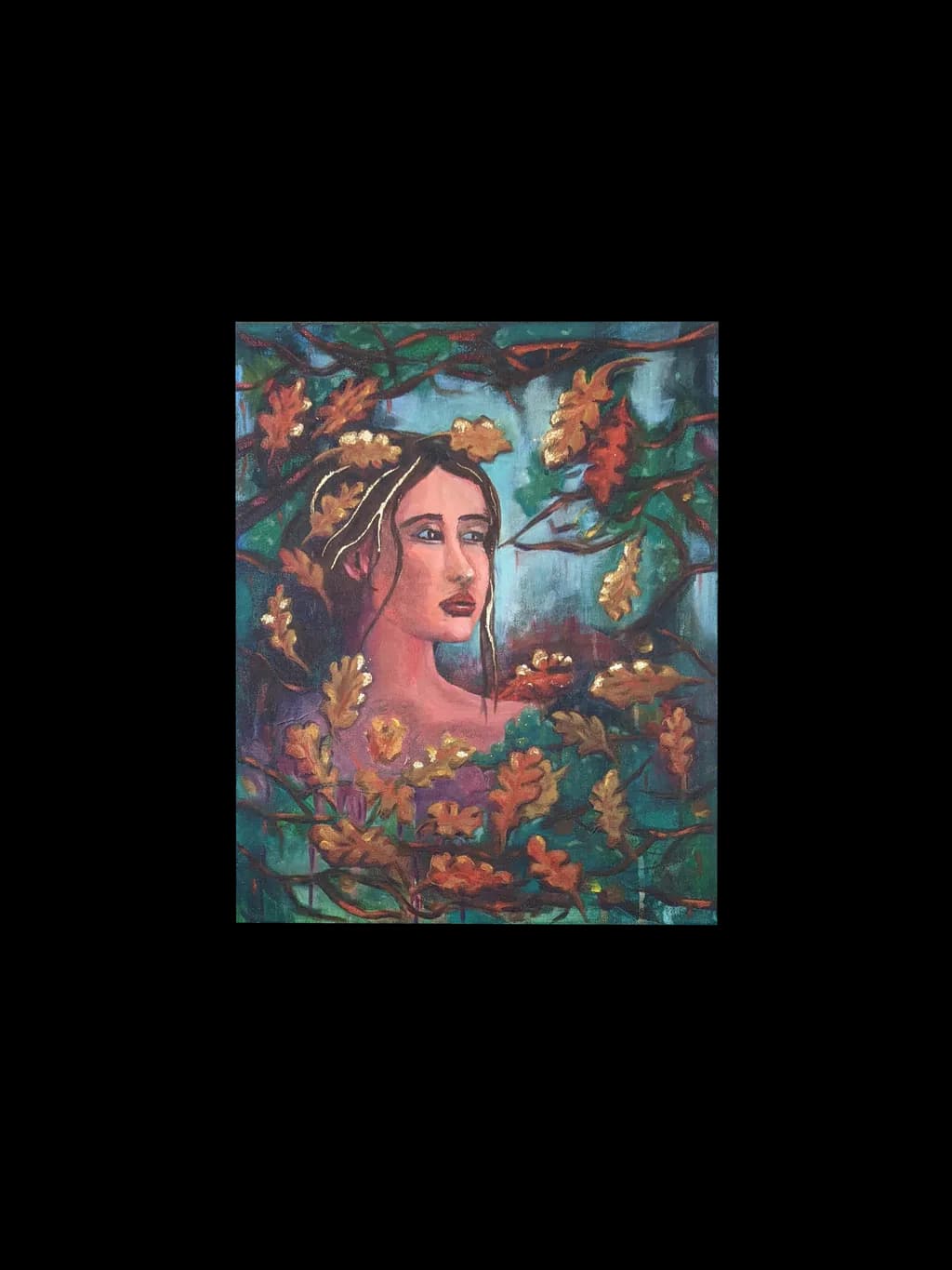 Whispers of Autumn: A Portrait Enveloped in Nature's Embrace