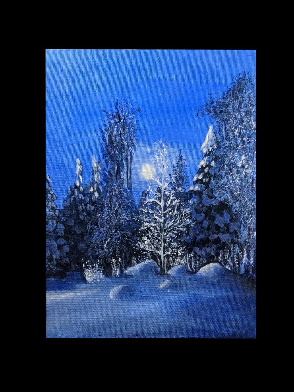 Whispers of Winter: A Moonlit Forest Escape
