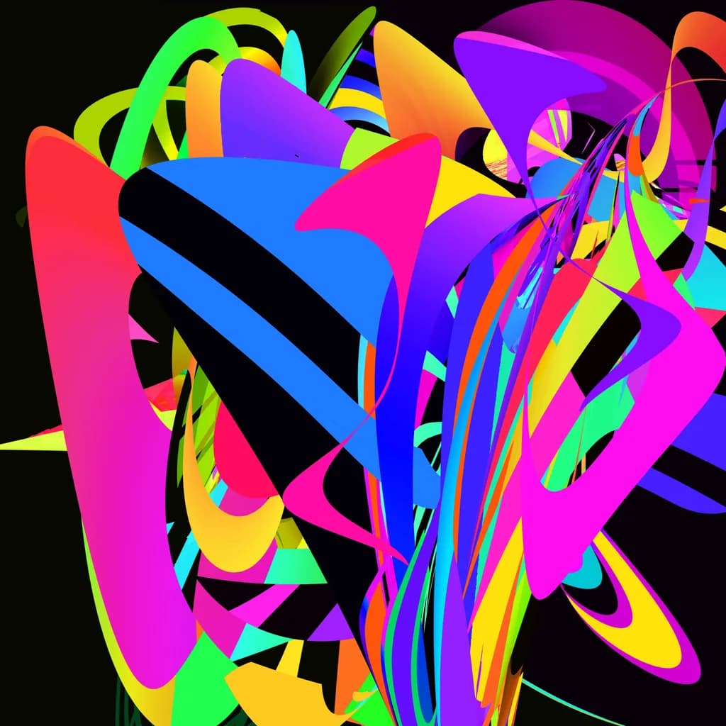 Vibrant Geometric Swirls: An Energetic Dance of Colorful Abstraction