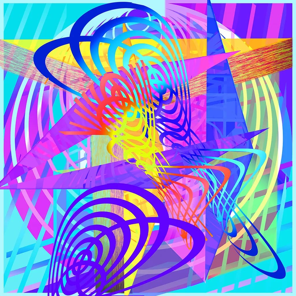 Vibrant Whirlwind: A Dance of Color and Form in Abstract Expressionism