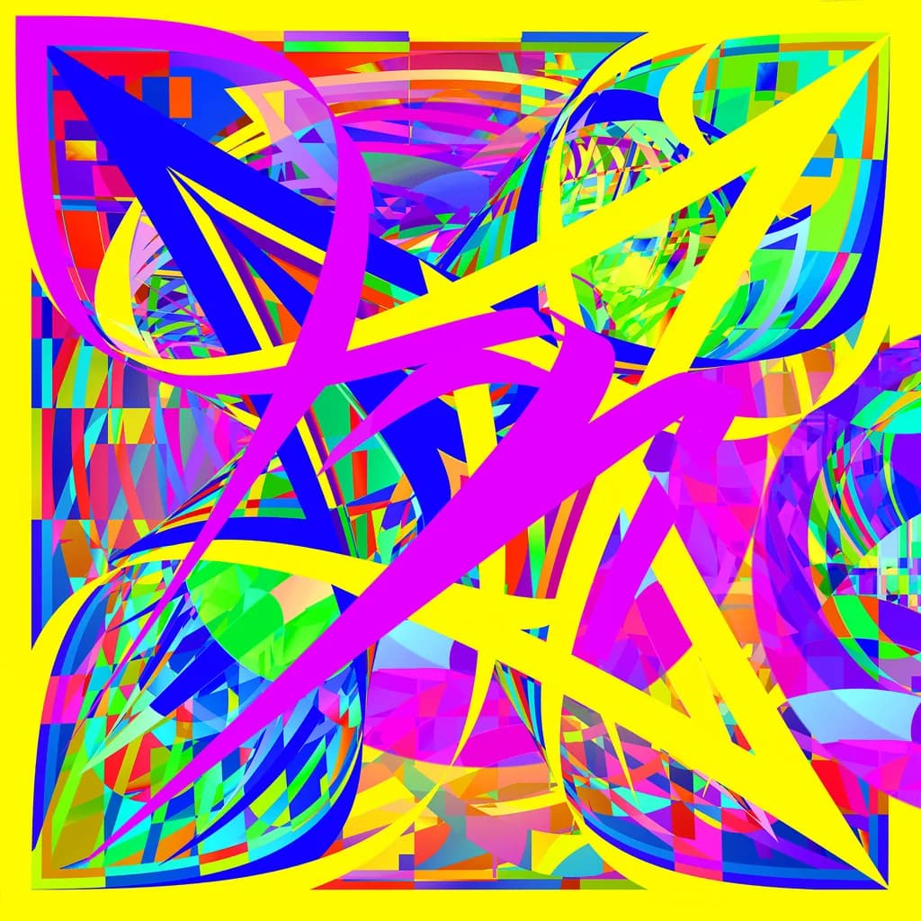 Vibrant Chaos: A Geometric Dance of Color and Energy