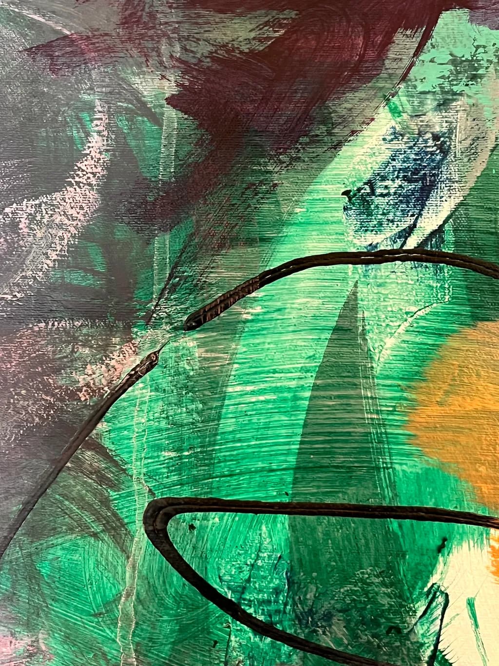 Emerald Whispers: A Dance of Color and Texture in Abstract Expressionism