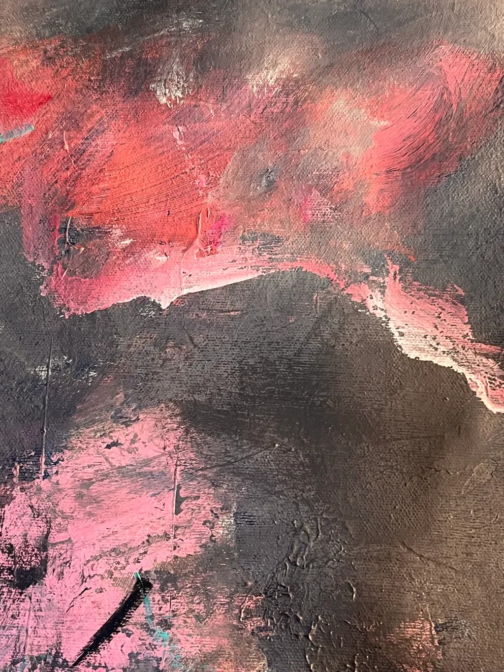 Crimson Whispers: An Abstract Dance of Color and Emotion