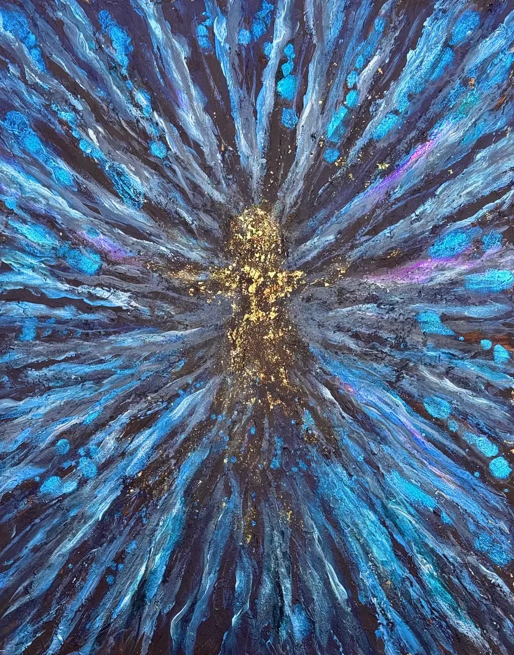 Whispers of the Cosmic Flow: A Dance of Blue and Gold
