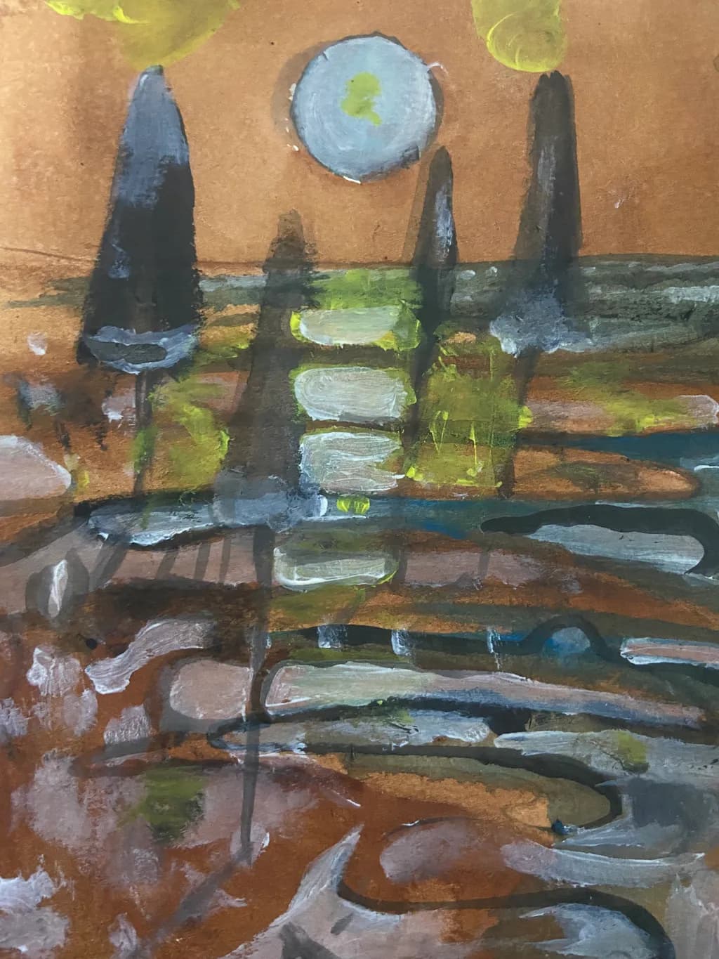 Whispers of the Moonlit Path: A Journey Through Abstract Landscapes