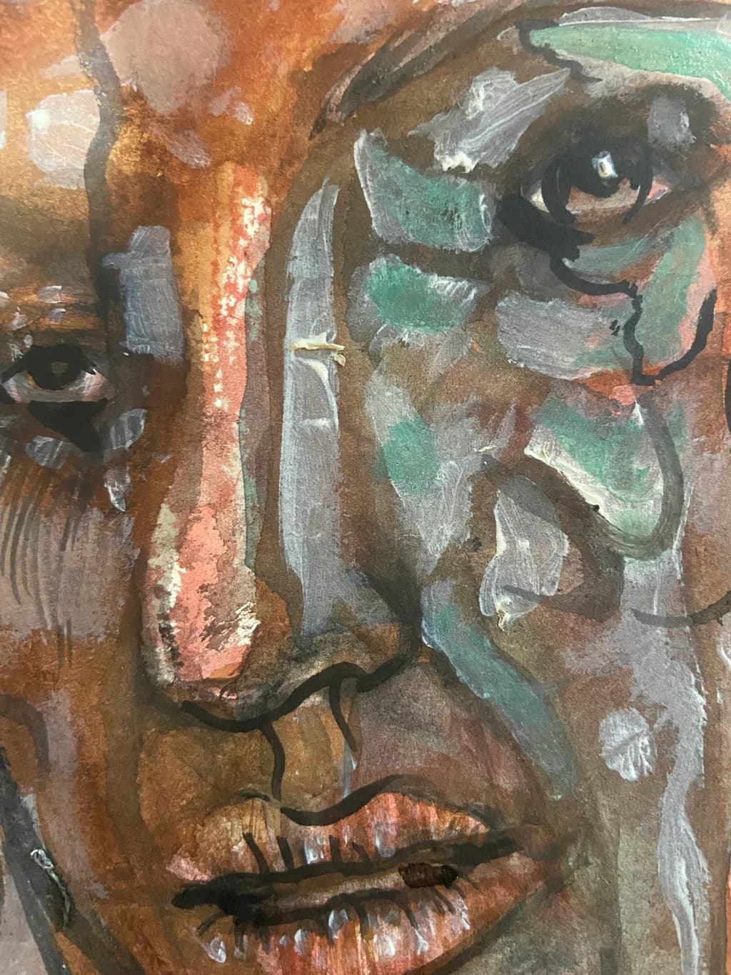 Whispers of Identity: A Captivating Portrait in Watercolor and Emotion