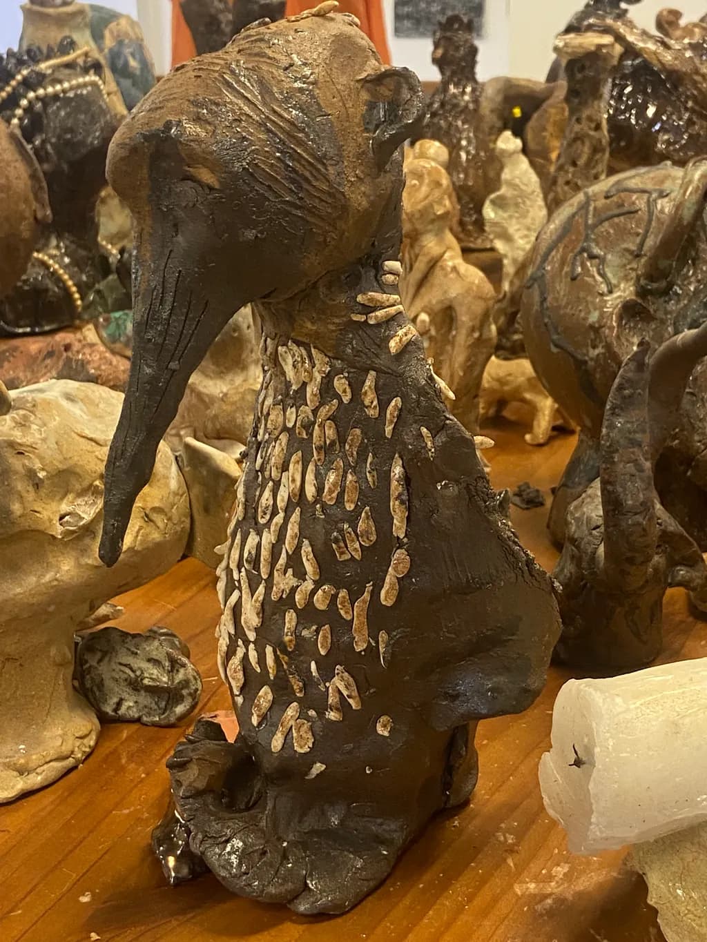 Whimsical Earthy Guardian: A Unique Handcrafted Sculpture of Nature's Spirit