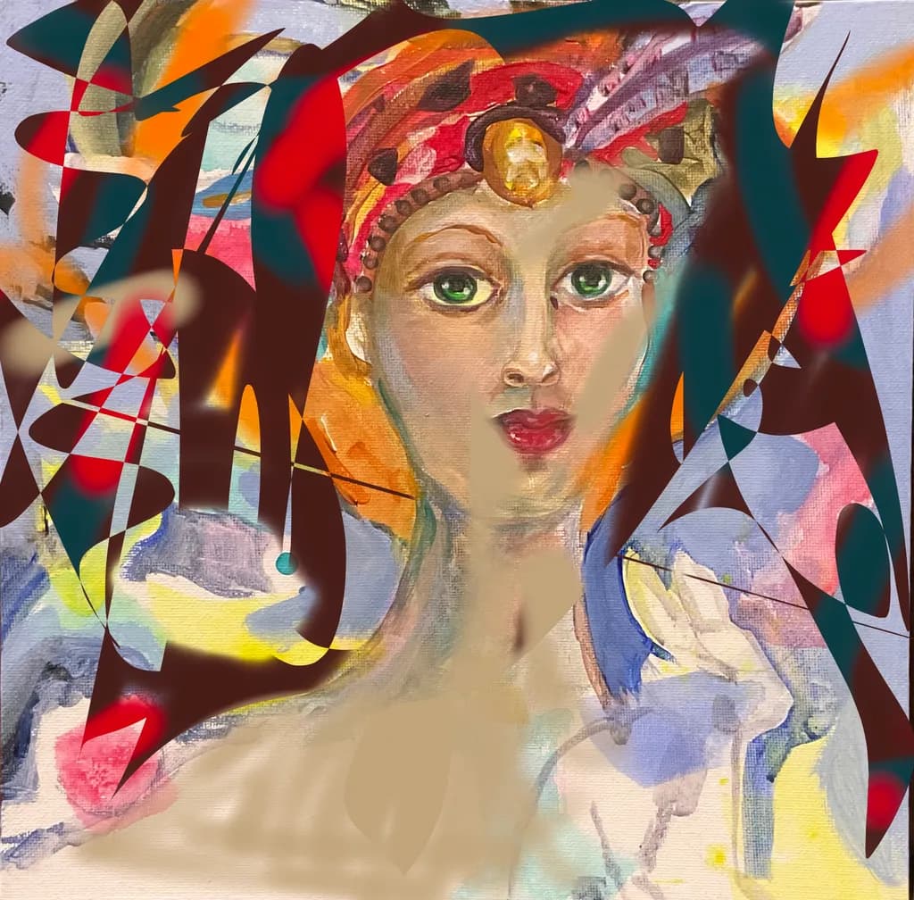 Whispers of Color: A Portrait of Elegance and Emotion