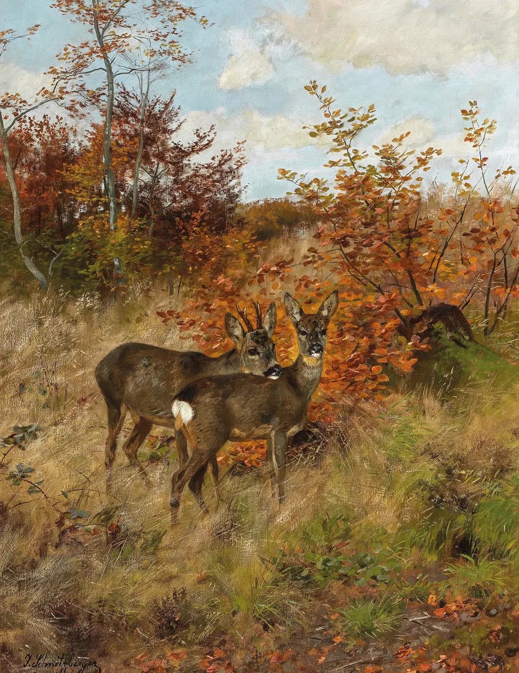 Whispers of Autumn: A Serene Encounter in the Forest with Majestic Deer