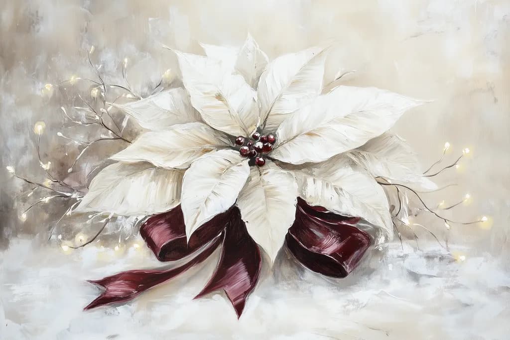 White Poinsettia Elegance