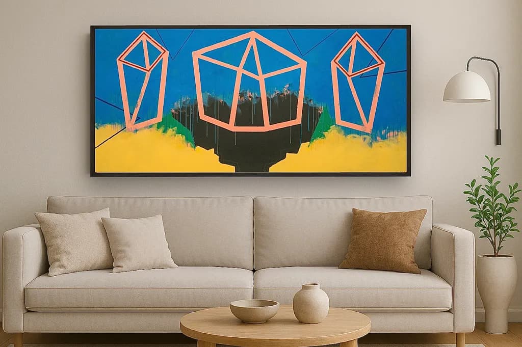 Geometric Dreams: Vibrant Cubes in a Colorful Landscape