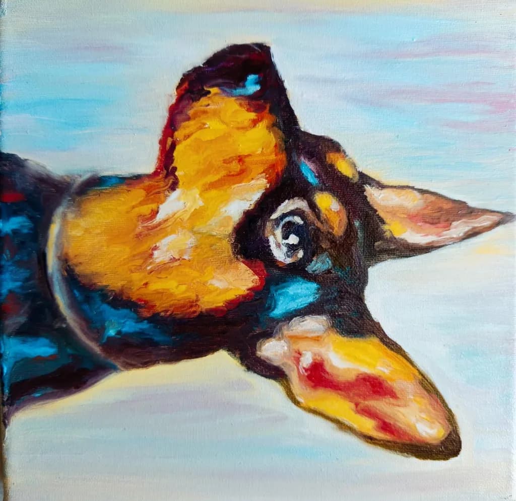 Vibrant Whispers: An Abstract Portrait of Canine Expression