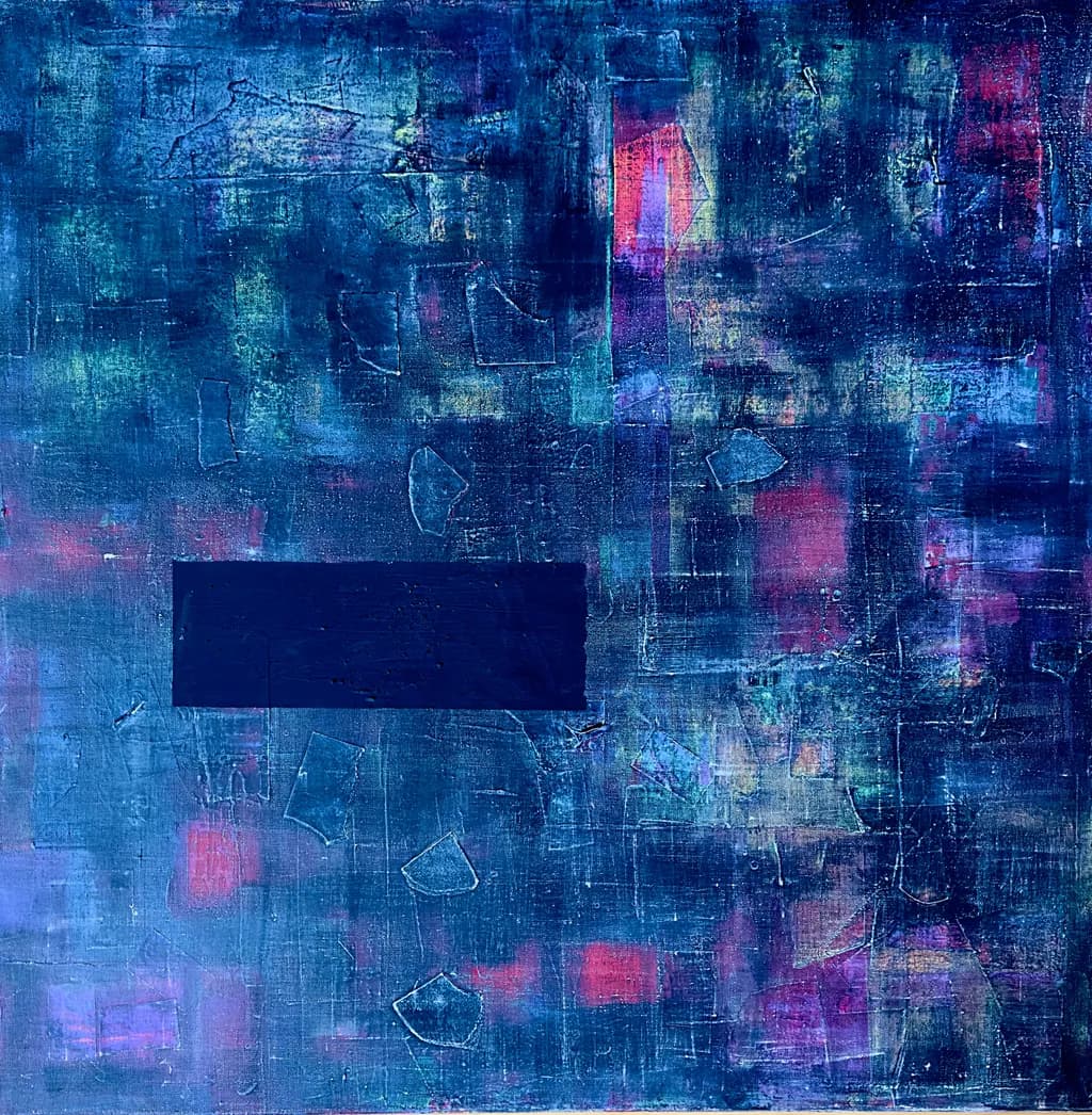 Whispers of Blue: An Abstract Exploration of Texture and Contrast