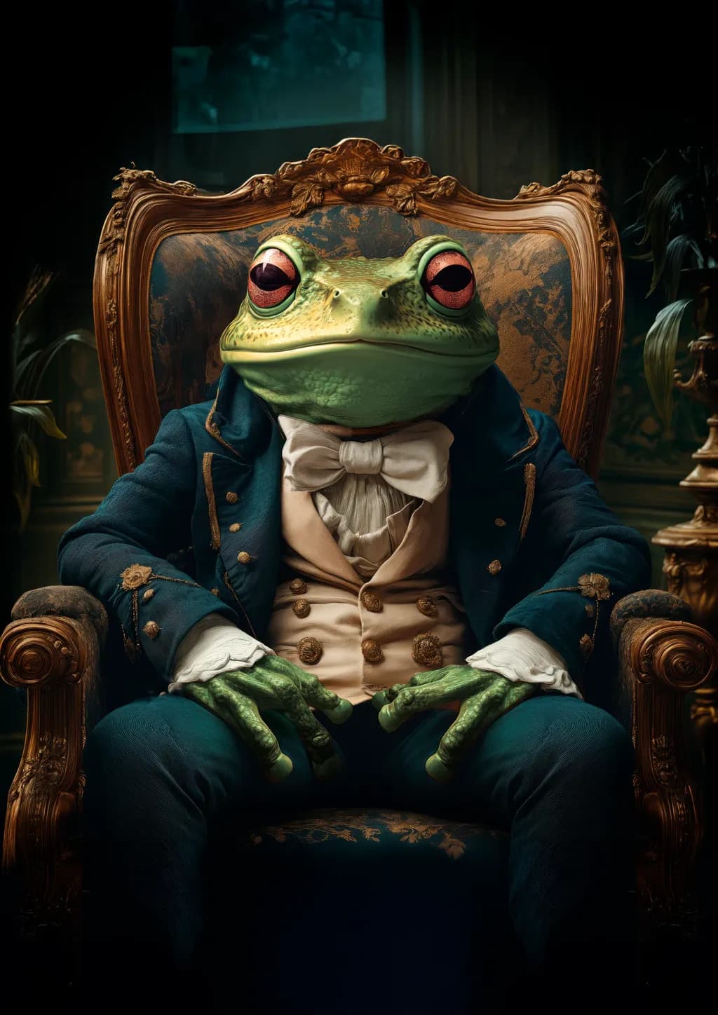 Regal Frog: A Whimsical Portrait of Elegance and Charm
