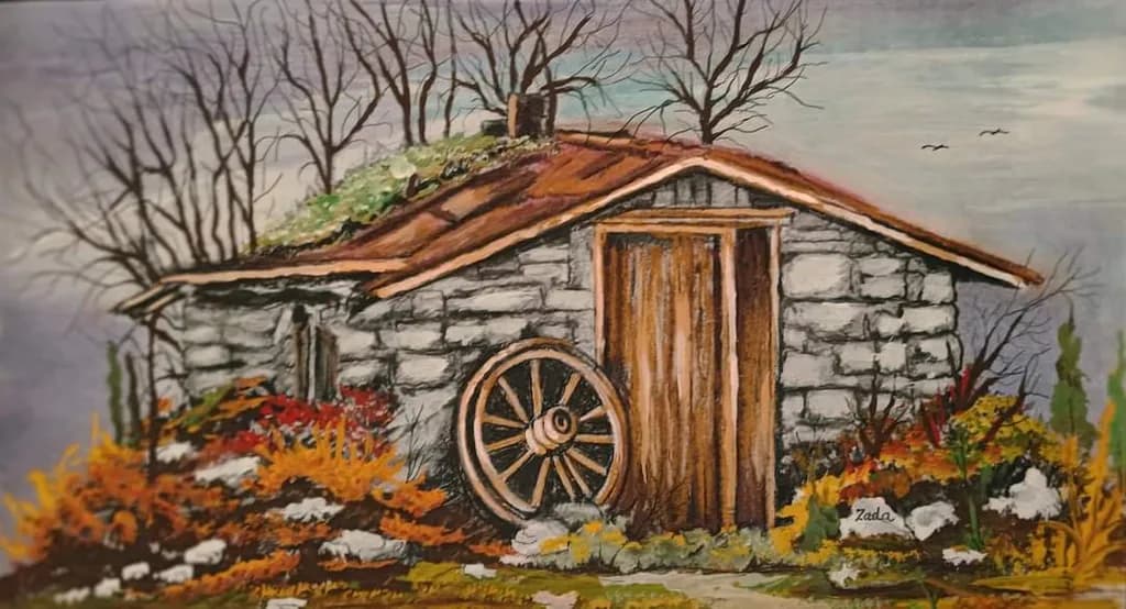 Whispers of Autumn: A Rustic Cottage Amidst Nature's Embrace