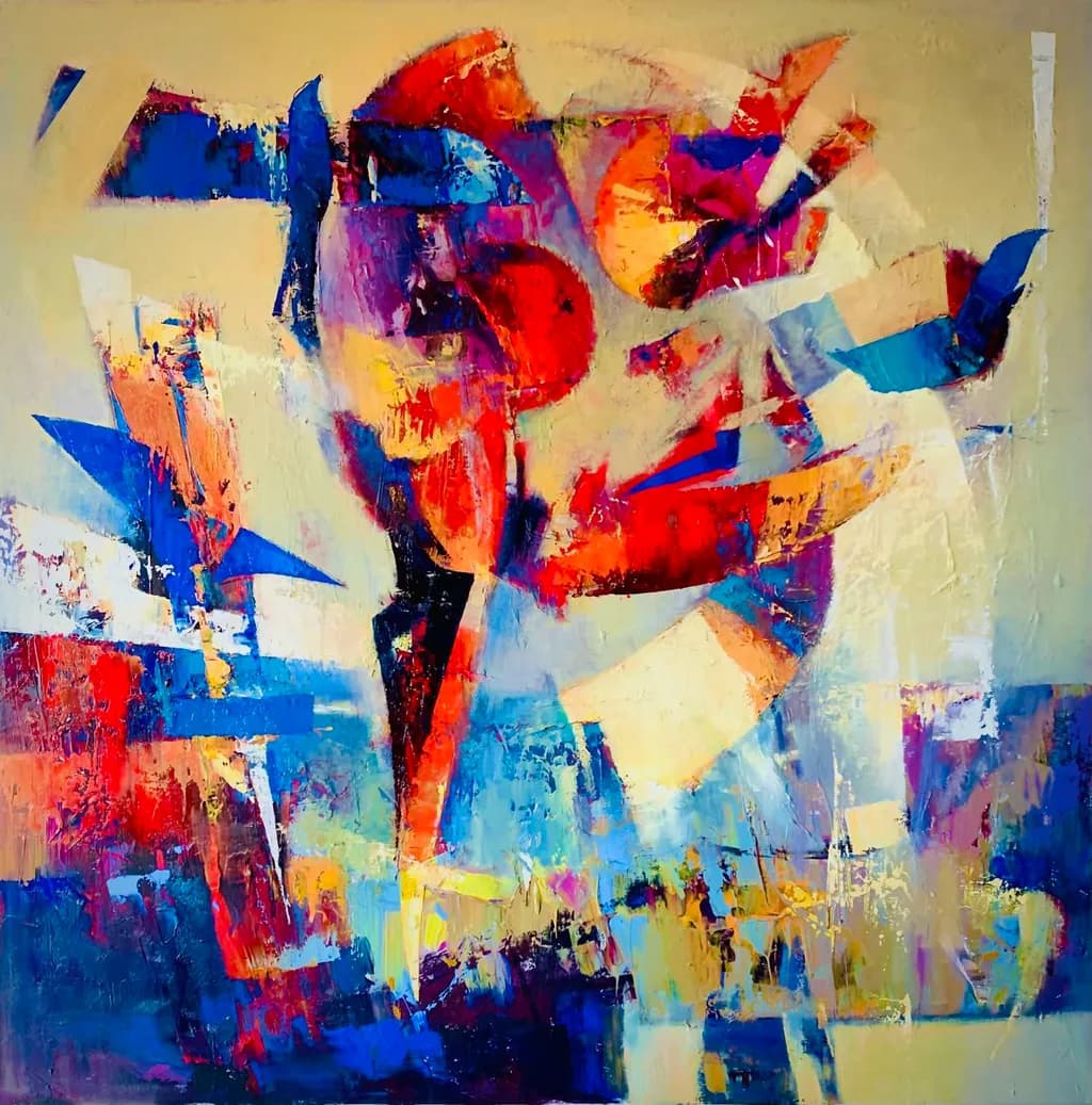 Vibrant Whirlwind: An Energetic Dance of Color and Expression